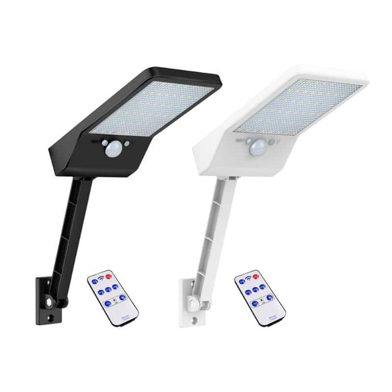 Solar Powered Lamp Post Black/White With Remote Control