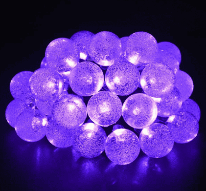 Solar String Lights Purple Led 30 Bubble Balls