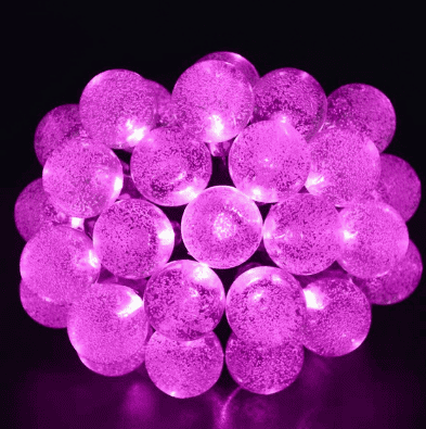 Solar String Lights Pink Led 30 Bubble Balls