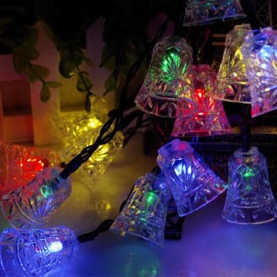 Solar String Lights 20 Multicolor Christmas Bells