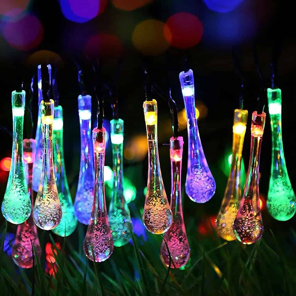 Solar String Lights Multicolor 20 Bubble Drops