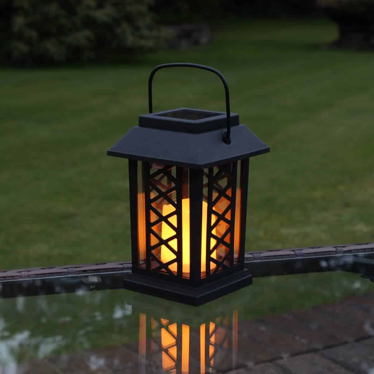 Solar Lanterns "X Design In Black"