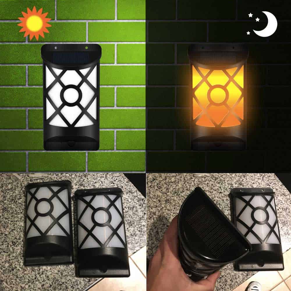 Solar Wall Lights Double Flaming Lamp