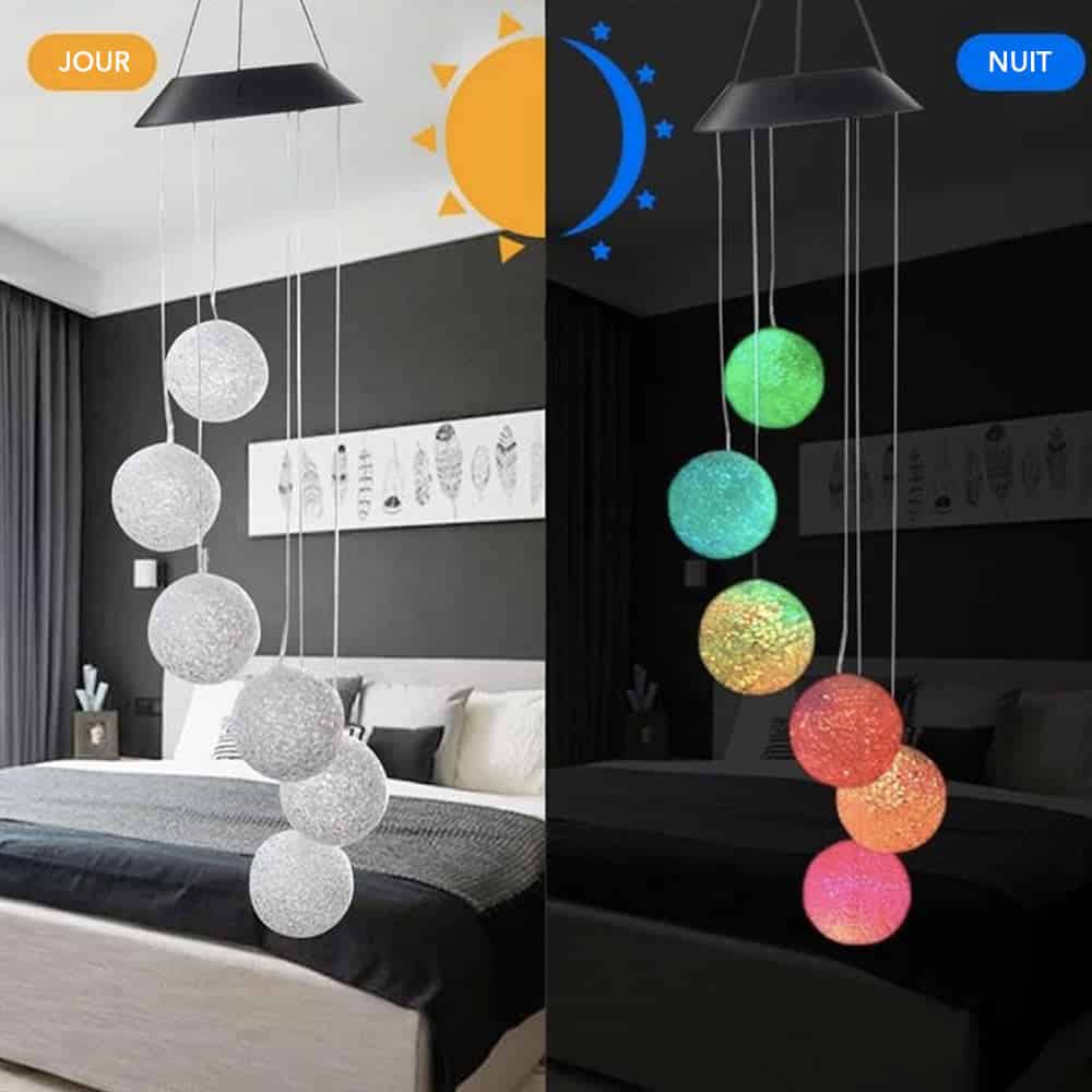 Solar Wind Chimes Outdoor Changing Ball