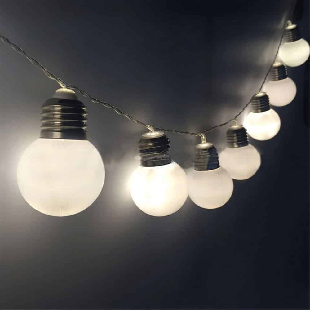 Solar String Lights Bulb 30 White Festoon Bulbs
