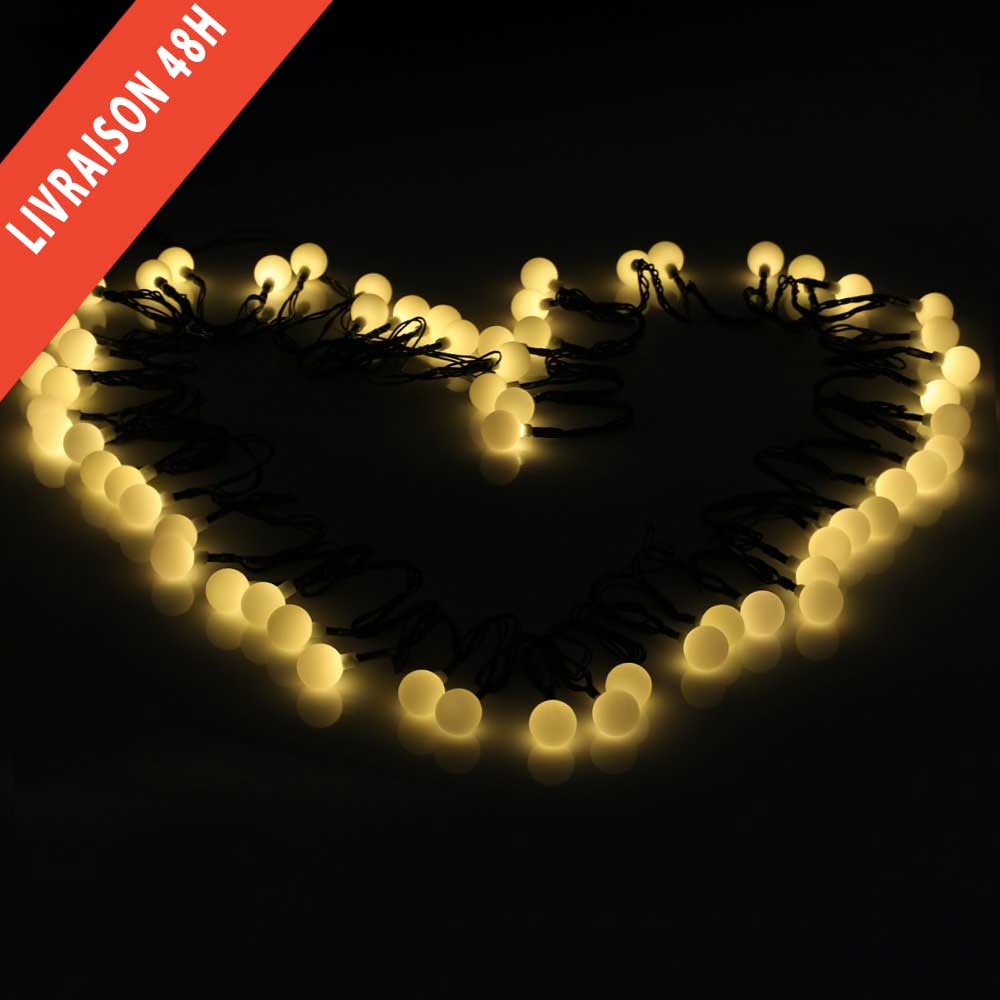 Outdoor Solar String Lights 60 Mini Yellow Ball