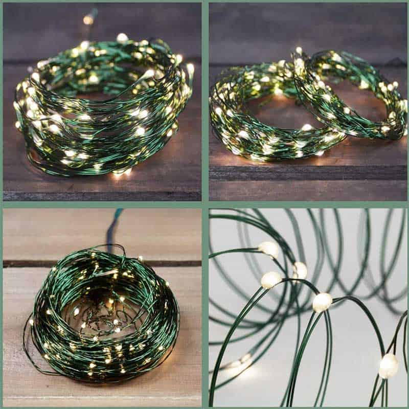 String Solar Lights Green Copper Wire (100/200 Led)