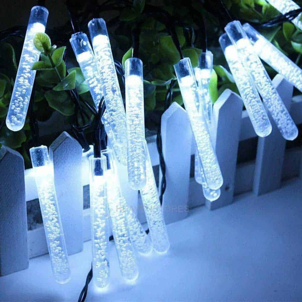 Solar String Lights For Outside White Bubble Led Tube