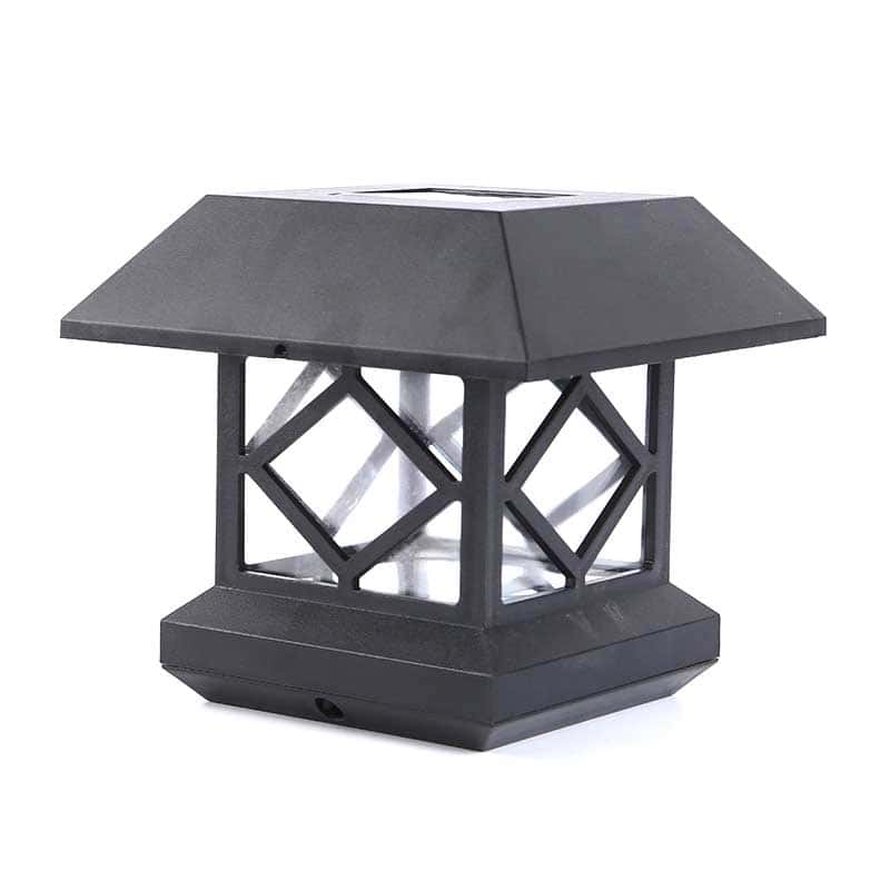 Solar Light Garden "Square Pillar Cap" Black