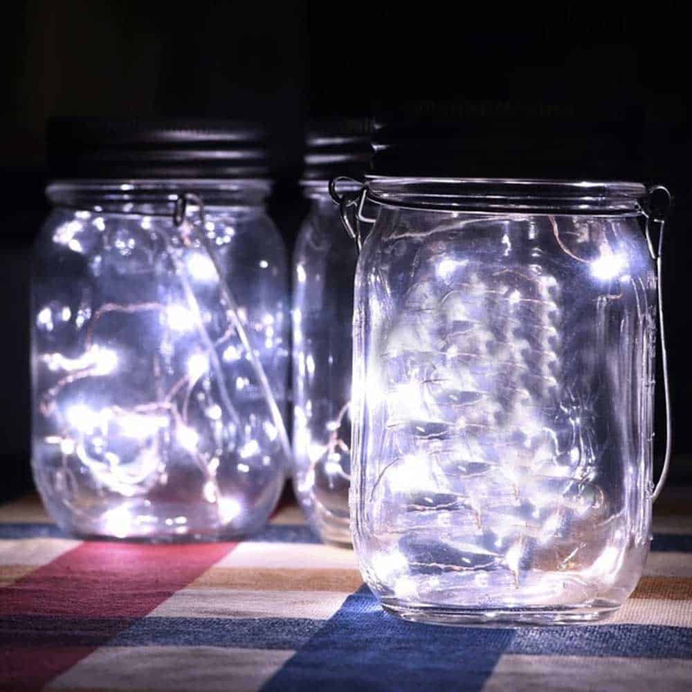 Mason Jar Solar Light Solar 20 Led White