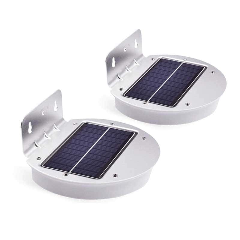 Solar Light Garden Round White 28 Led (2Pcs)