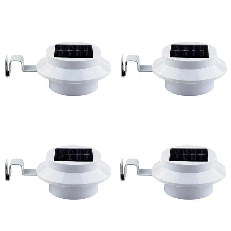 Solar Light Garden Round White (4Pcs)