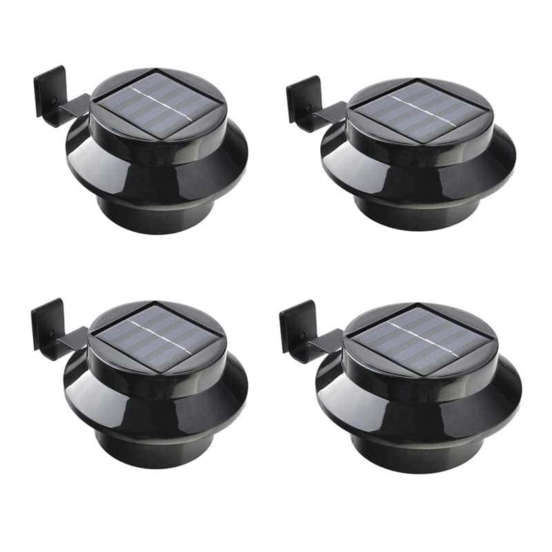 Solar Light Garden Round Black (4Pcs)