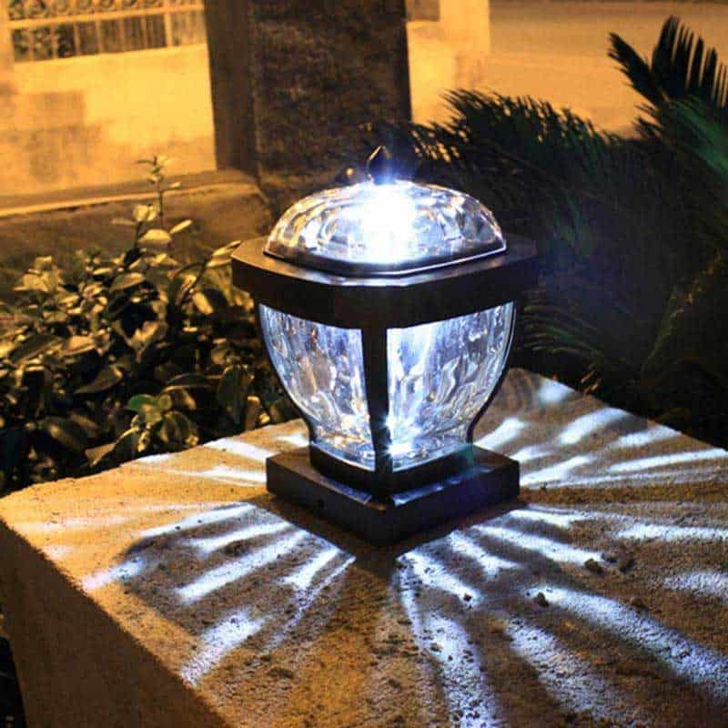 Outdoor Stake Lights Solar "Pillar Cap" Black
