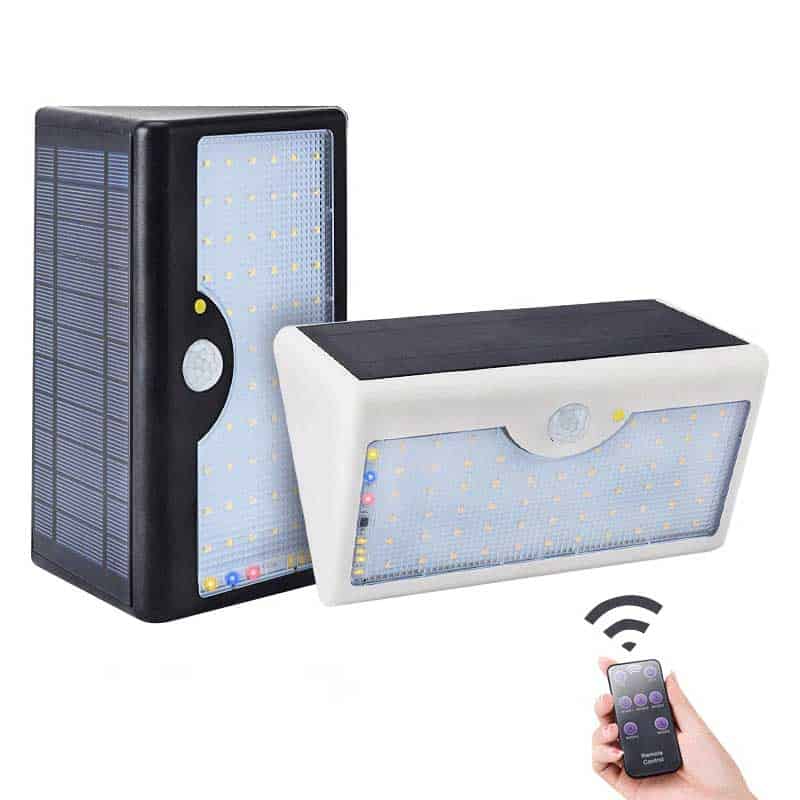 Solar Powered Wall Light White 60 Led (Remote Control)