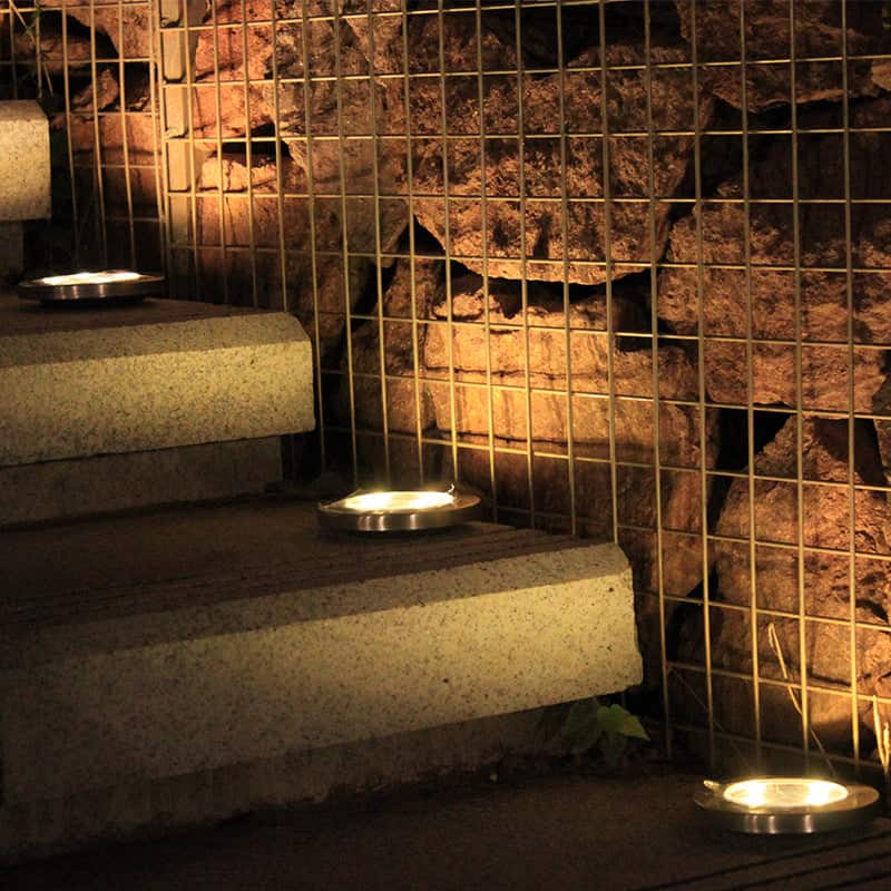 Solar Ground Lights Outdoor Ground Stainless Steel (4 Pcs / 16 Led)