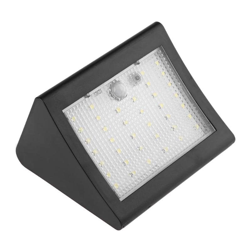 Solar Powered Wall Light 38 Led Black (Pir)