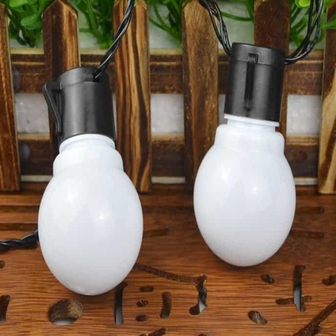 Solar Outdoor String Lights 20 Luminous Bulbs (White/Clear)