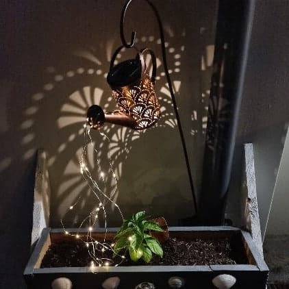 Solar Watering Can Fan Motif Decorative
