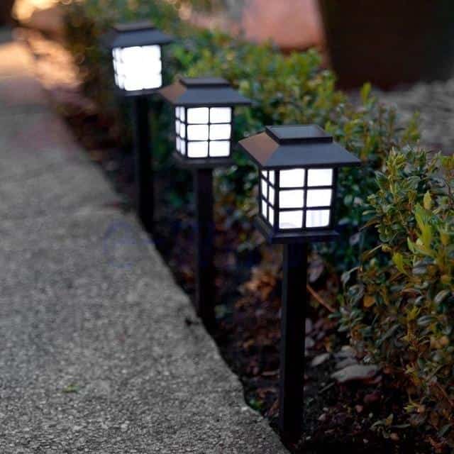 Solar Garden Path Lights Retro Black