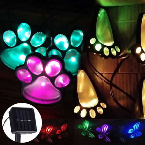 Solar Decorative Lights For Garden Animal Footprints Bear/Yeti