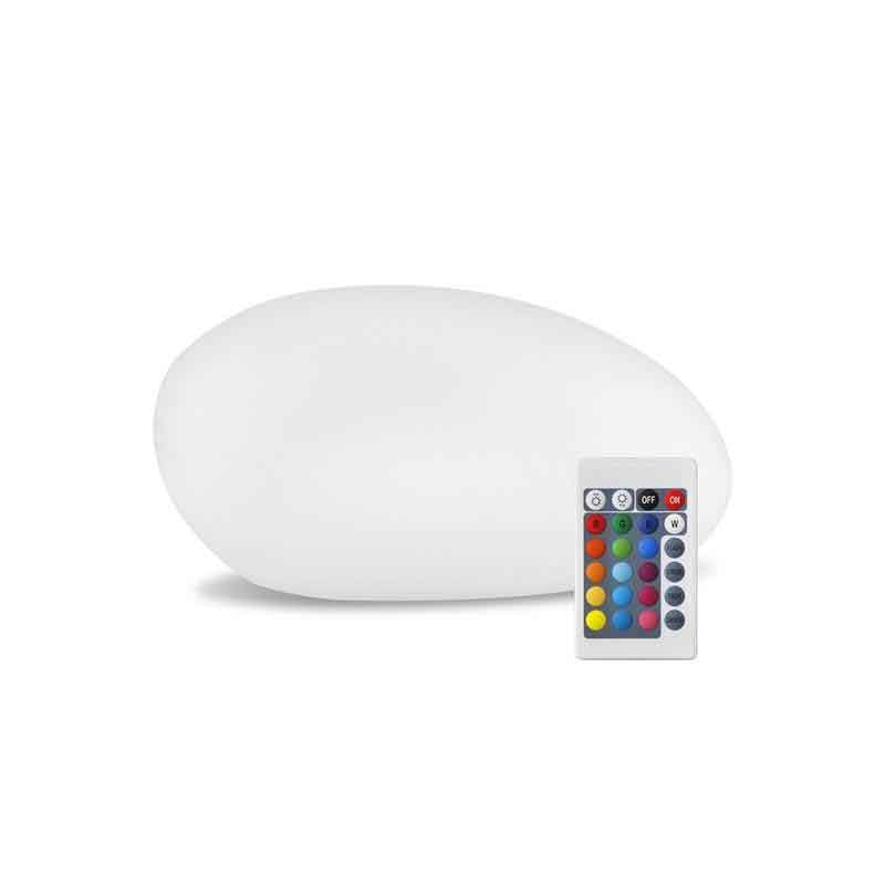 Solar Light Garden "Large White Multicolor Pebble"