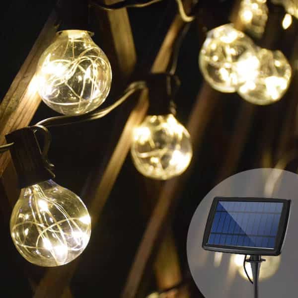 Solar Power String Lights Clear G40 Bulb With Wire (Solar/Usb)