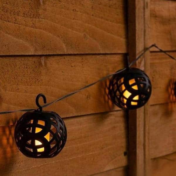 Outdoor String Lights Solar Flame Lantern