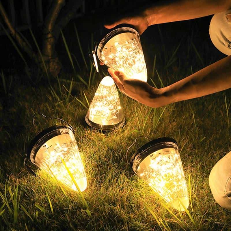 Solar Light Hanging "Transparent Led Cone"