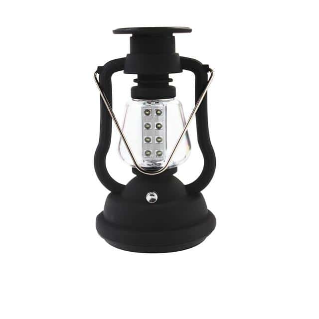 Lantern Solar Lights Modern Black Garden 16 Led