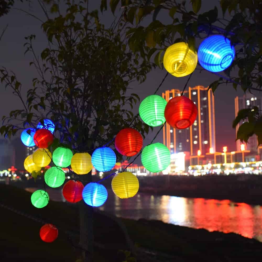 Solar String Lights Multicolor Chinese Lantern