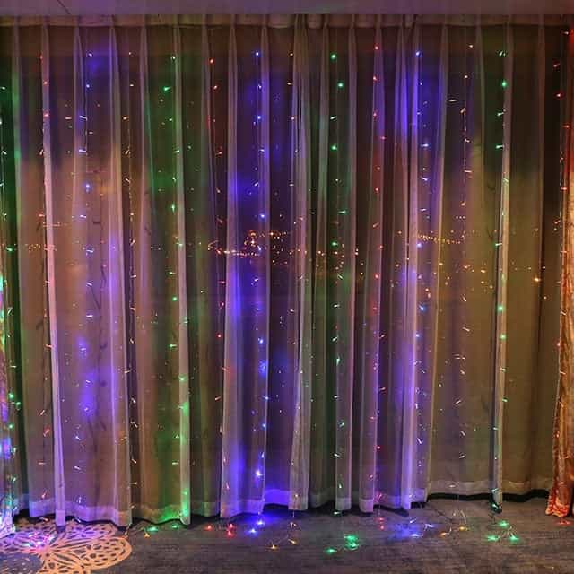 Solar String Lights Multicolor Led Curtain 200