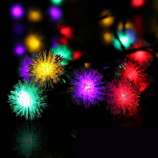 Solar String Lights Multicolor Snowball (30 Led)