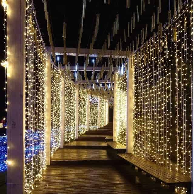 Solar String Lights Yellow Led Curtain 300