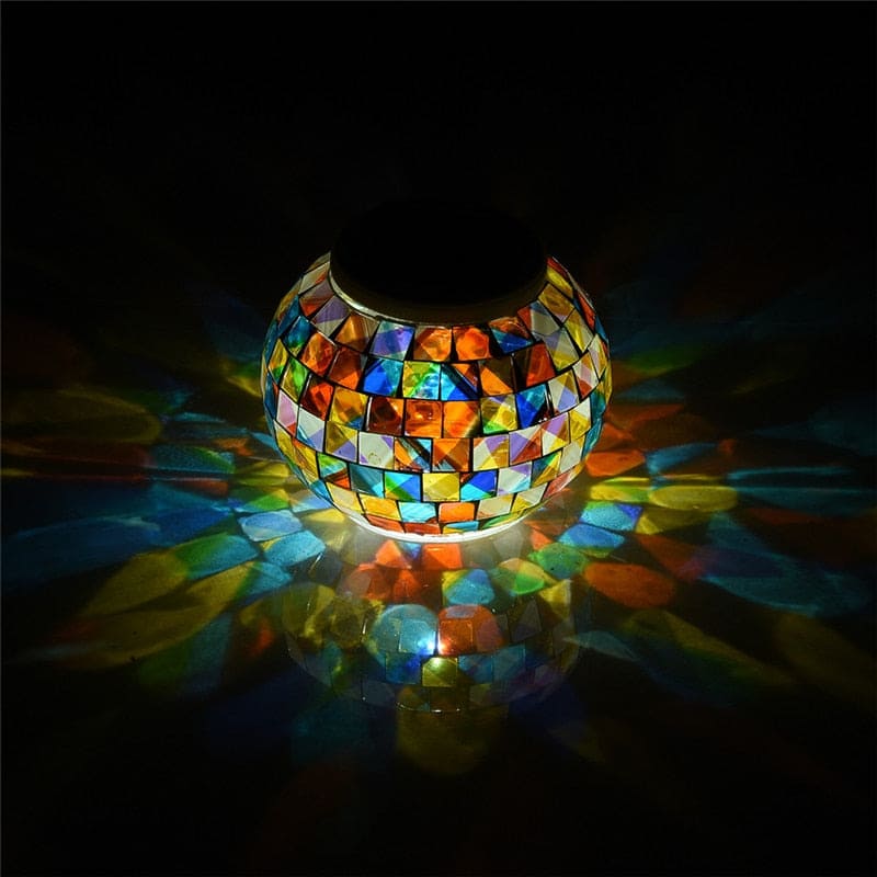 Solar Ball Lights Outdoor Rainbow Glass Garden
