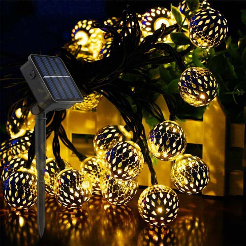 Solar String Lights Silver Moroccan (20 Led)