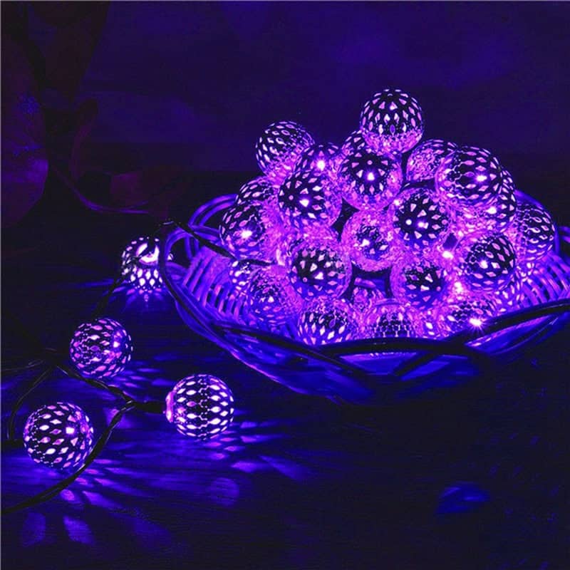 Solar String Lights Multicolor Silver Moroccan