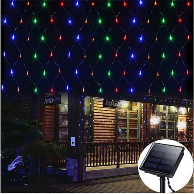Solar String Lights Multicolor Mesh Net 100 Led