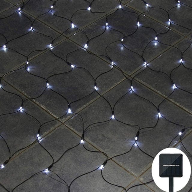 Solar String Lights White Mesh Net 100 Led