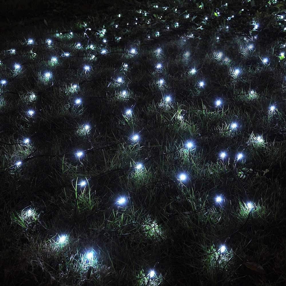 Solar String Lights White Mesh Net 200 Led