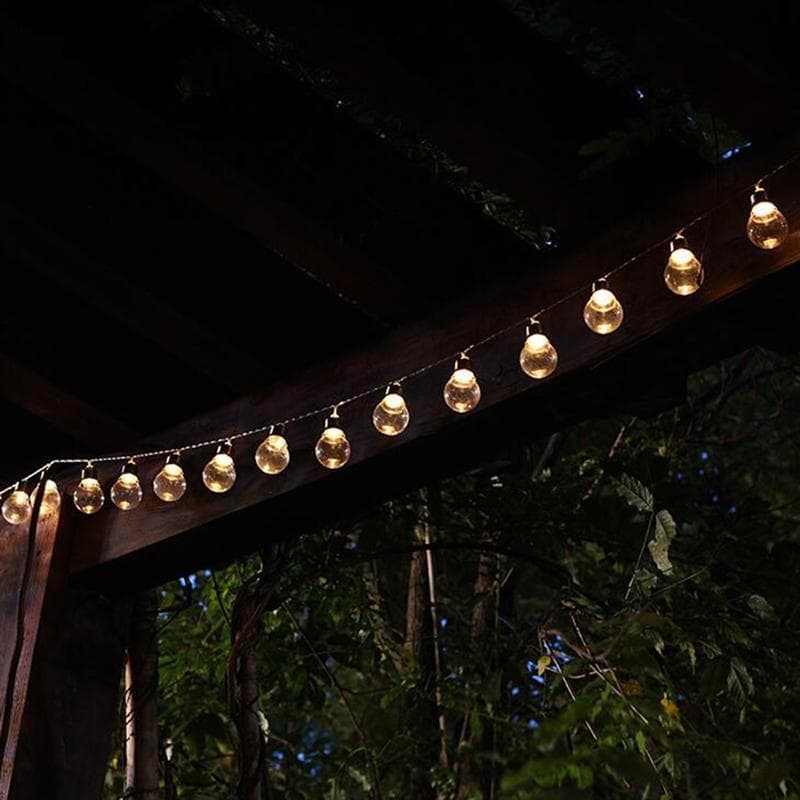 Solar String Lights 10 Clear Yellow Led Bulbs
