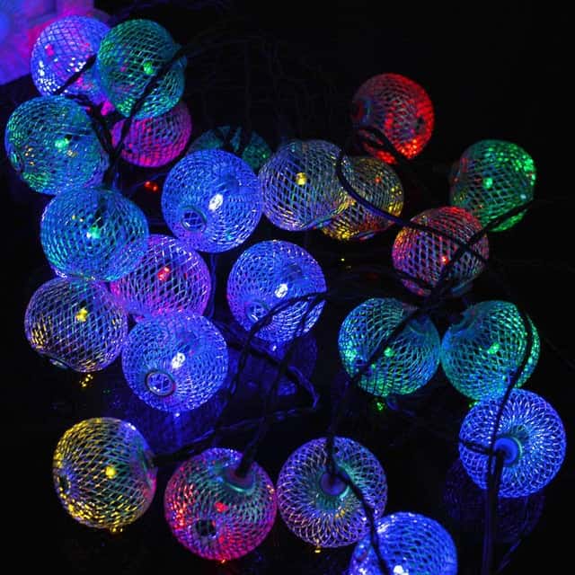 Solar String Lights Multicolor Steel Ball
