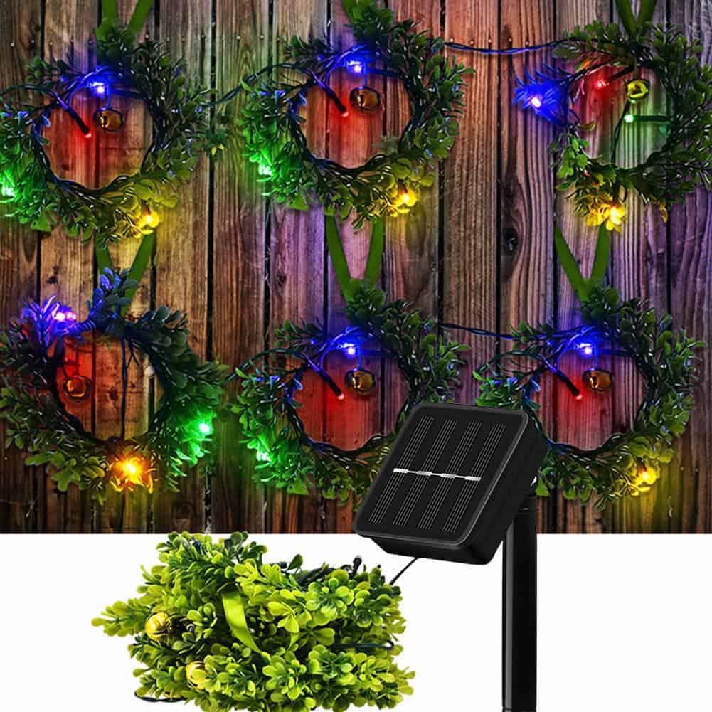 Solar String Lights Christmas Wreath