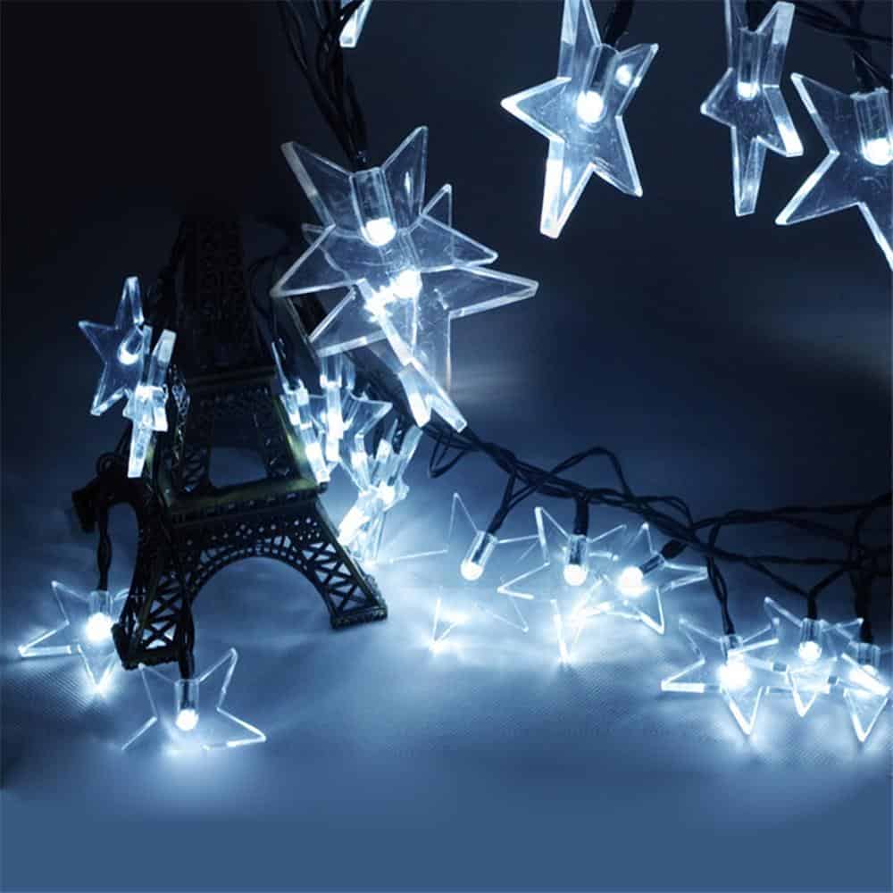 Solar String Lights White Star Light