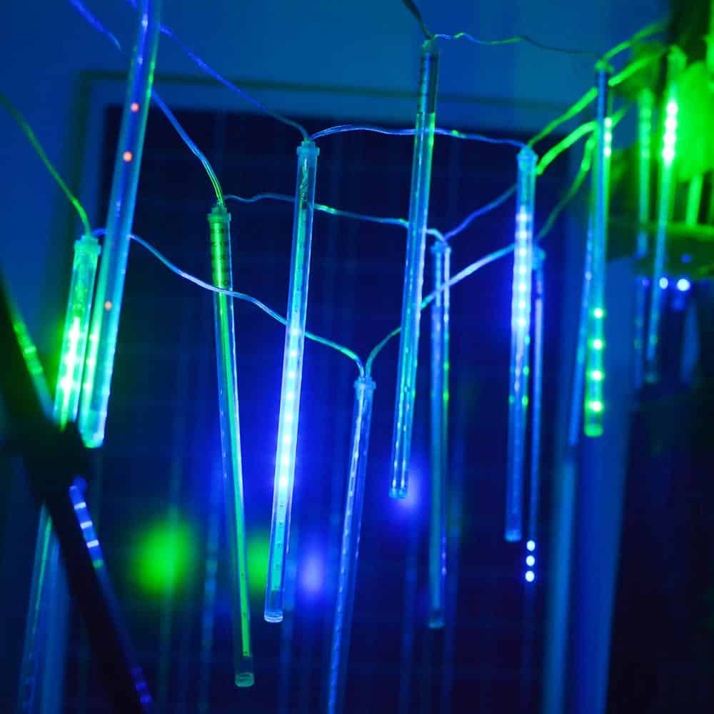 Solar String Lights 10 Green Led Tube