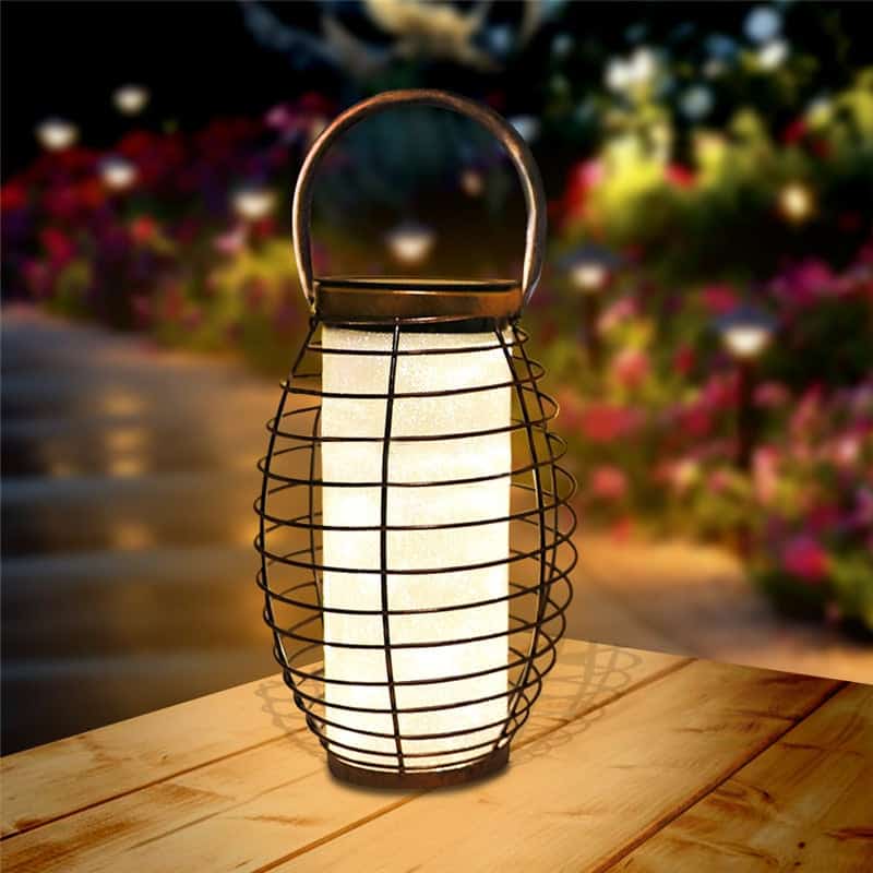 Solar Lanterns Outdoor Metal "Vintage Night Light"