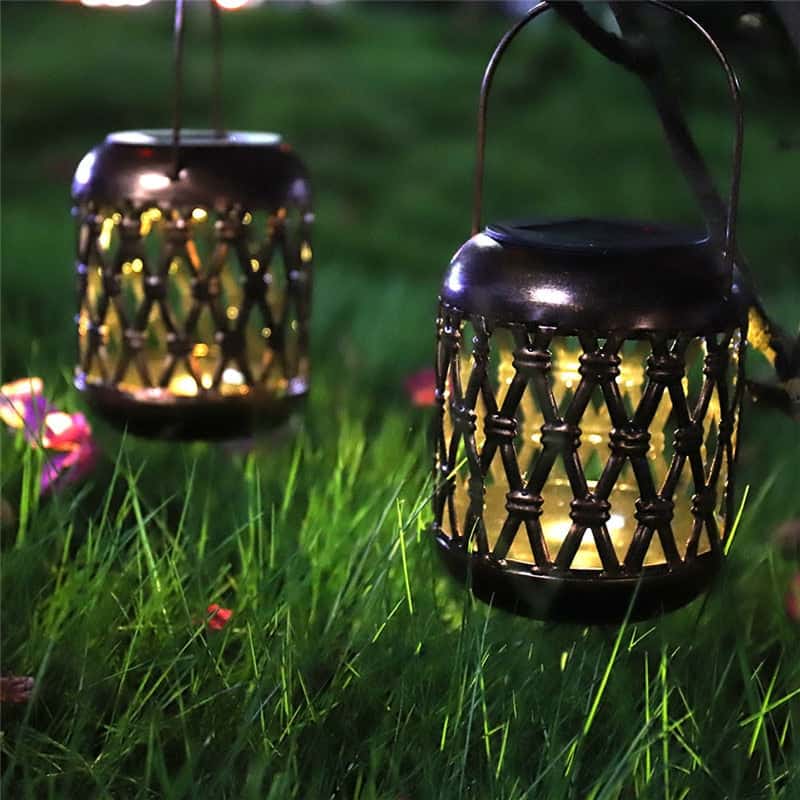 Solar Lantern Metal "Retro Copper Night Light" (2Pcs)