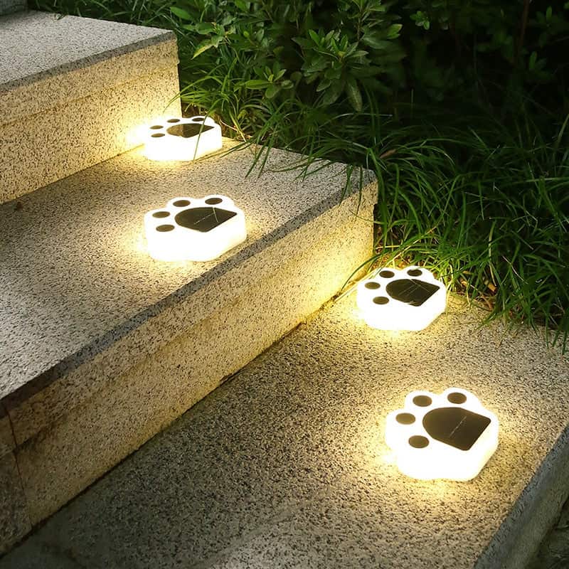 Solar Light Bear Paw Ground Light