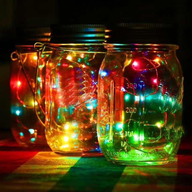 Solar Mason Jar Lights Solar 20 Led Multicolor