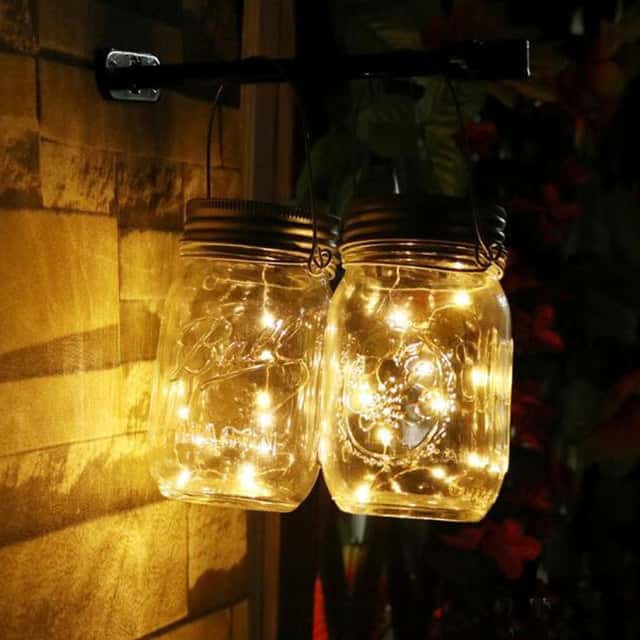 Mason Jar Solar Lights Solar 20 Led Yellow